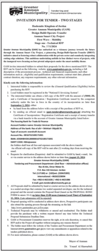 Design-Build-Operate-Transfer Amman Smart City Project First Wave – Mobility Stage one-Technical