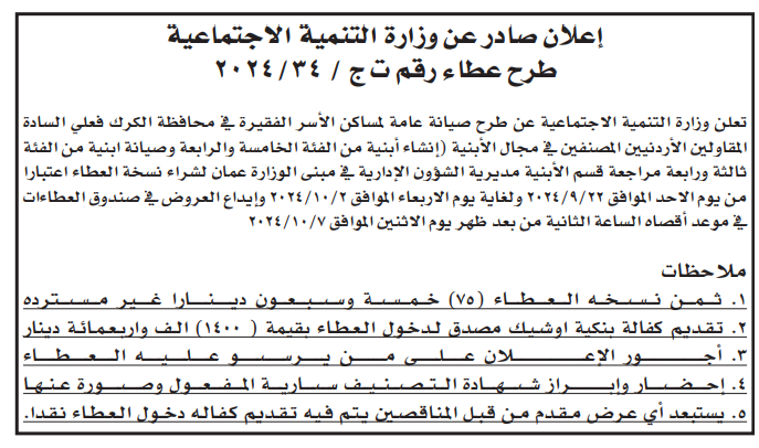 صيانة عامة لمساكن الاسر الفقيرة في محافظة الكرك