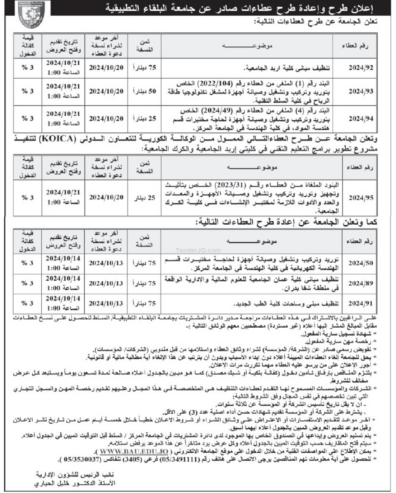 البند رقم (1) الملغي من العطاء رقم (2022/104) الخاص بتوريد وتركيب وتشغيل وصيانة أجهزة لمشغل تكنولوجيا طاقة الرياح في كلية السلط التقنية